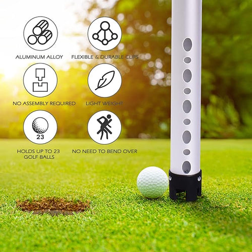 Golf Ball Retriever, Aluminum Alloy Picker Upper Tube, Golf Balls Shagger Grabber, Ball Collector, Pickup Tool Device for Men Women